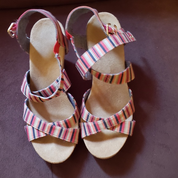 Dr. Scholl's Shoes - Dr. Scholls Multi-Colored Striped Sandal / Wedge
